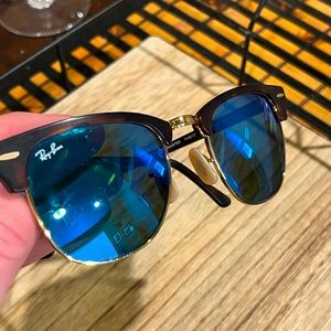 RayBans Tortoise shell frame with blue lenses. $50 Please read description